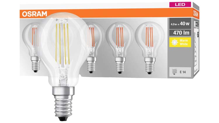 Lampe led Osram E14 470 lumes 4 Watt paquet de 5 pièces
