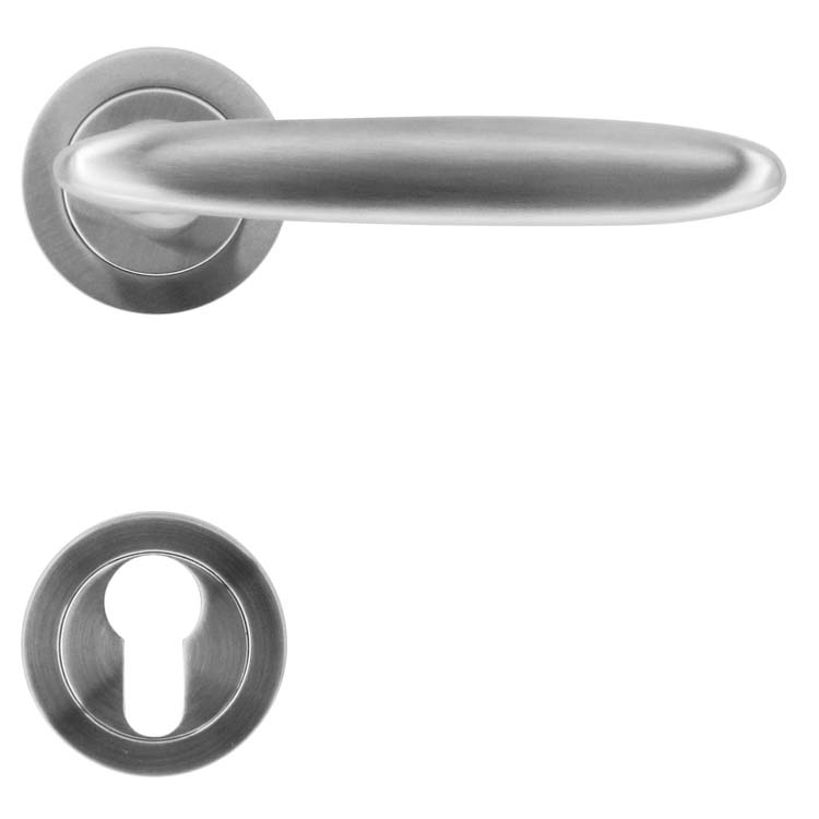 Deurkruk bolzano inox look cilinderrozet