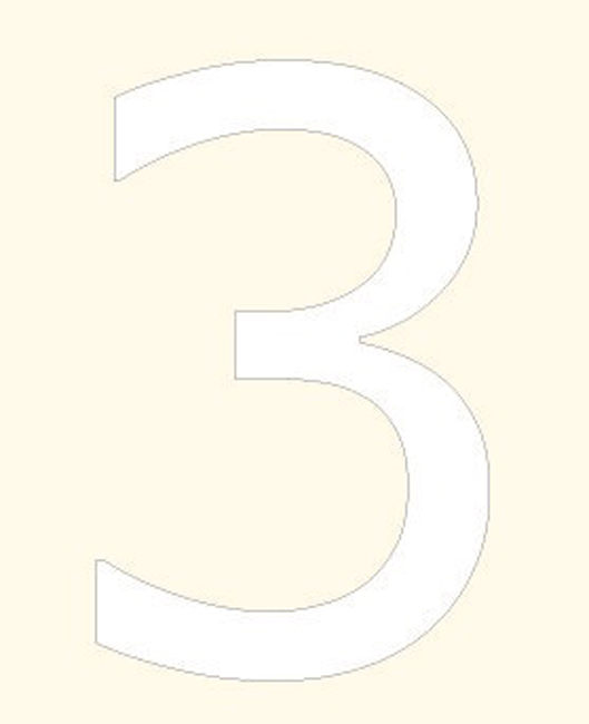 Numéro de maison 3 blanc 5cm avec bande adhésive
