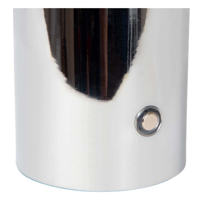 Lucide VIVO - Oplaadbare Tafellamp - Accu/Batterij - Ø 8 cm - LED Dimb. - E27 - 1x1W 2700K - Chroom