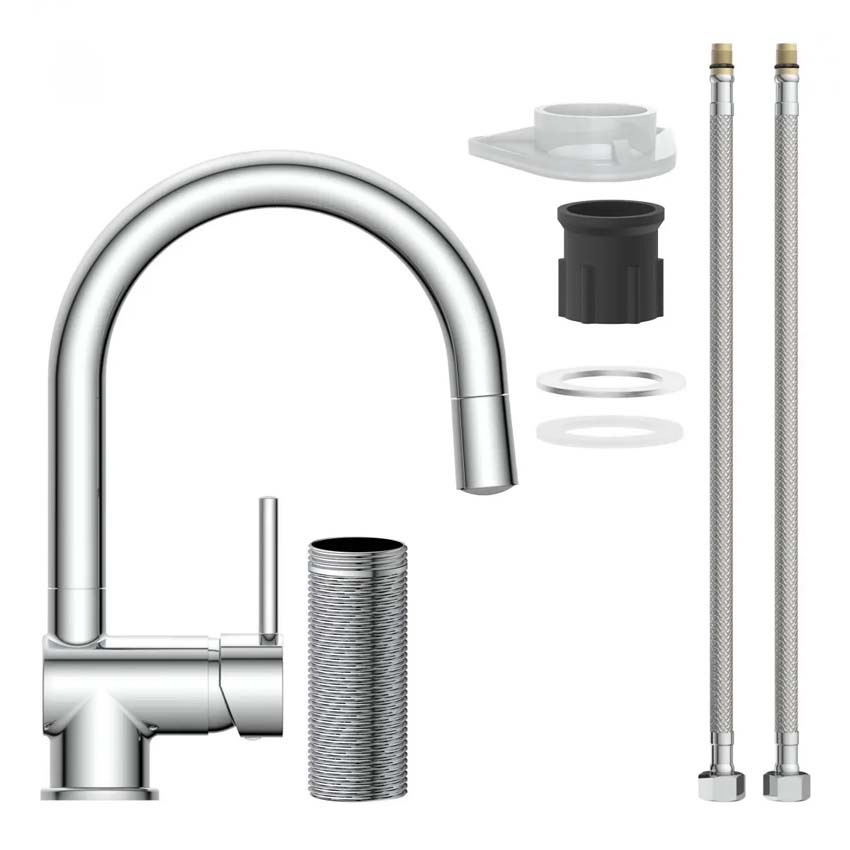 Robinet de  cuisine Friso avec LED chrome