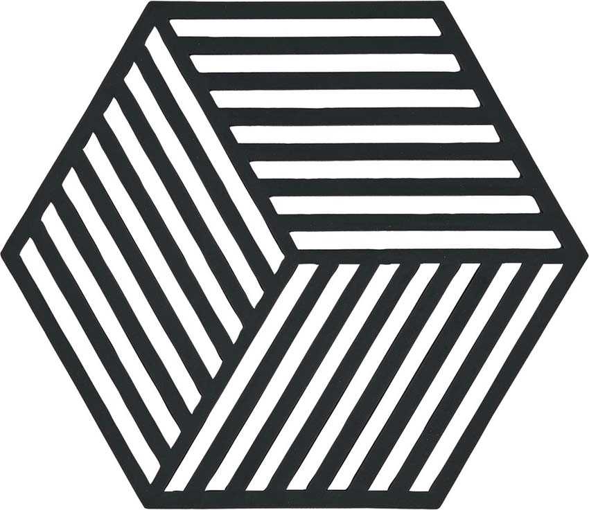 Dessous de plat Zone Hexagonal black 16 x 14 cm
