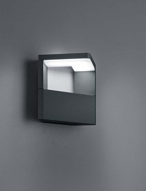 Applique murale antracite incl LED 9W 3000K 1000Lm H15cm