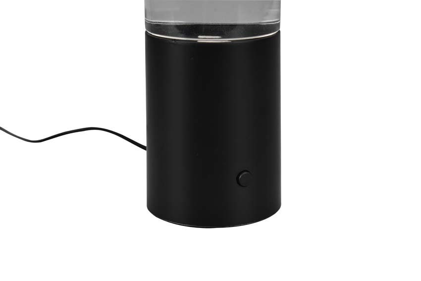 Lampe de table eau/paillettes - noir - Ø7,5x34cm - LED - 1x0,9W - RGB