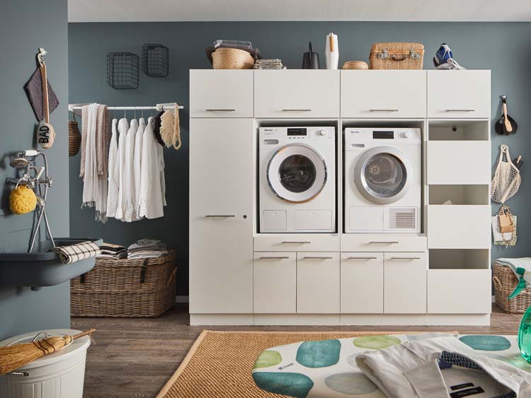 Wasmachine kasten Decowash - set 17 - wit - 67,5X235X200CM