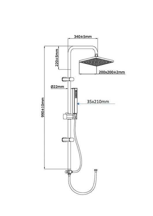 Doucheset Tygo chroom