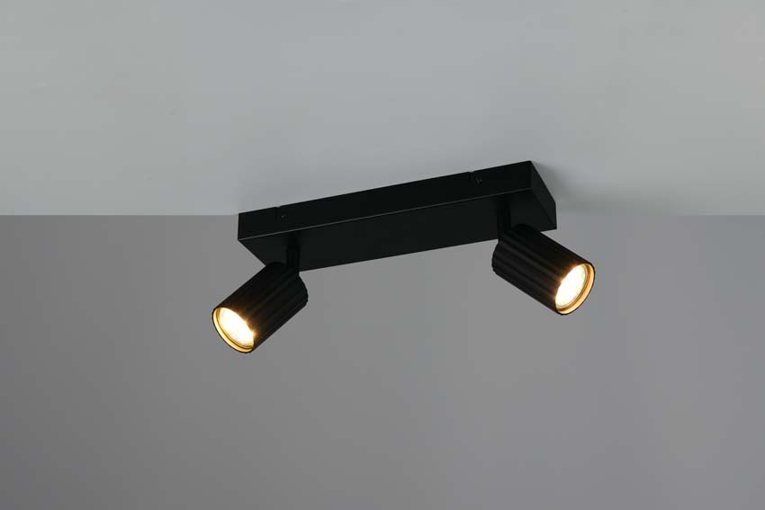 Spot en saillie - Noir - 30x9x14,5cm - Dimmable - GU10 - 2x10W