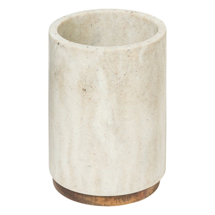 Tandenborstelhouder Noa polyresin beige 7x7x10,5cm