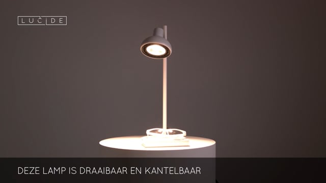 Lucide SENSAS - Tafellamp - Ø 18 cm - 1xES111 - Wit