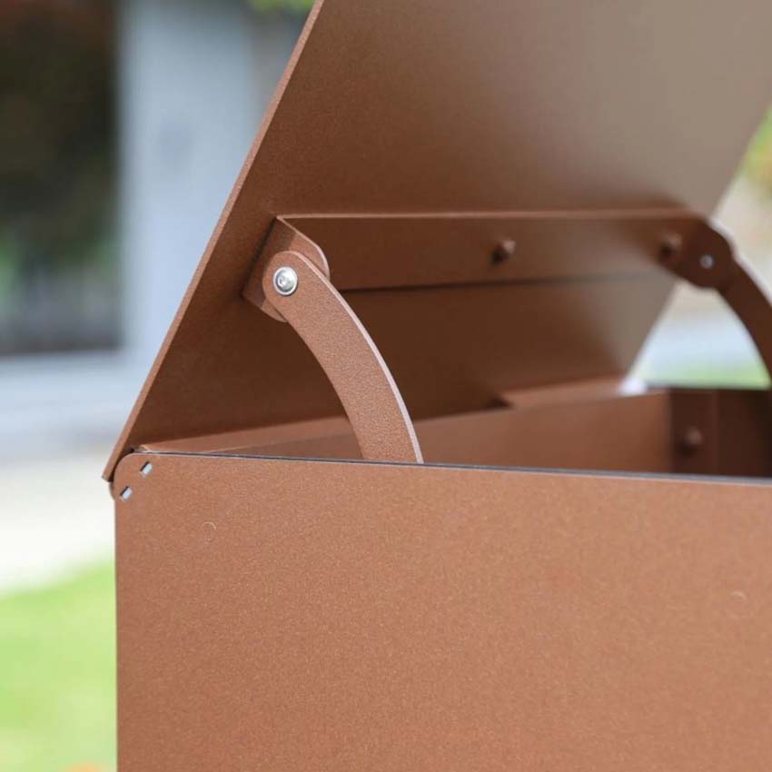Boîte à colis ONZO (eSafe) Dropbox aspect acier corten small front