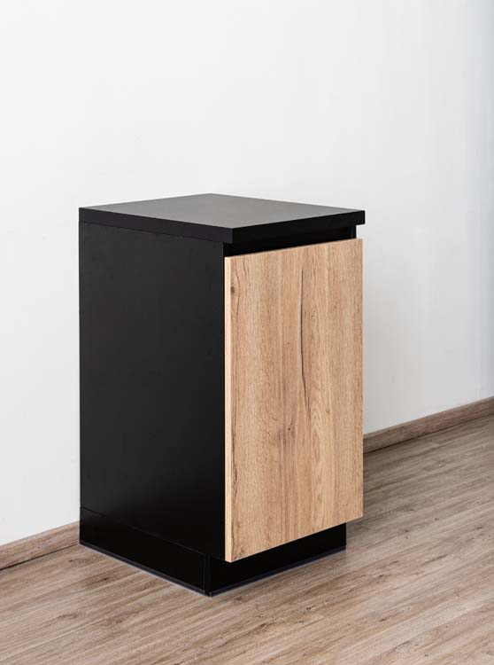 Armoire de cuisine 50cm noir-look chêne