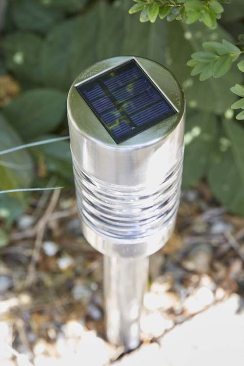 Solar lanterne avec pointe Firenze chrome 6 lumen