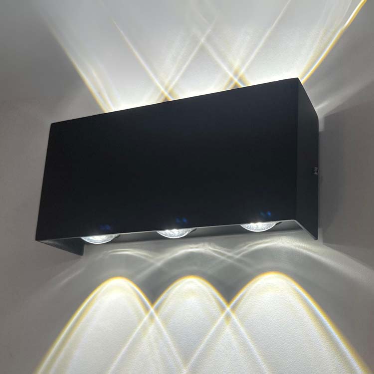 Wandlamp zwart 3x LED lamp 3W 960LM IP54