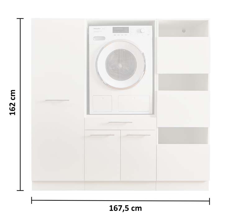 Armoires de machine à laver - Decowash - blanc - set 10 67,5X167,5X162