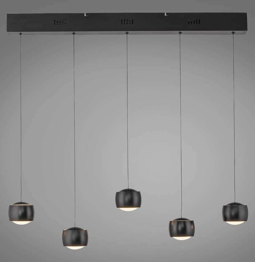 Suspension Easy Lift - Noir - 110x10cm - Dimmable - 5x5W - 3000K