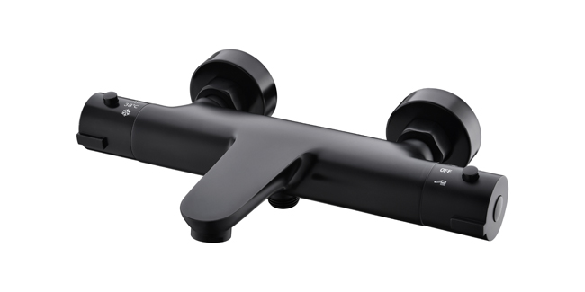 Robinet de baignoire-douche Hanna thermostatique avec cooltouch noir mat