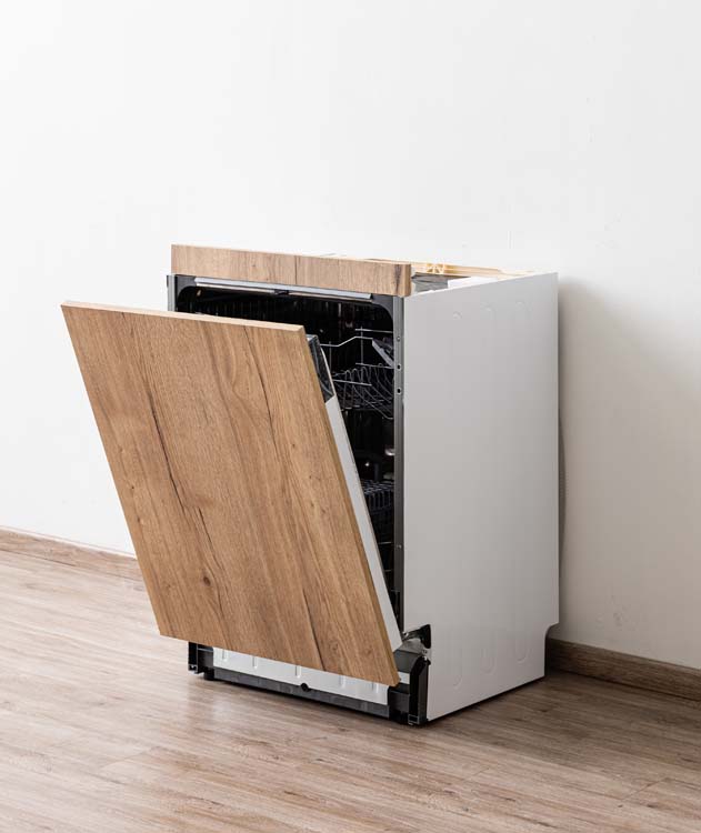 Armoire de cuisine Plenti panneau de lave-vaisselle noir-look chêne