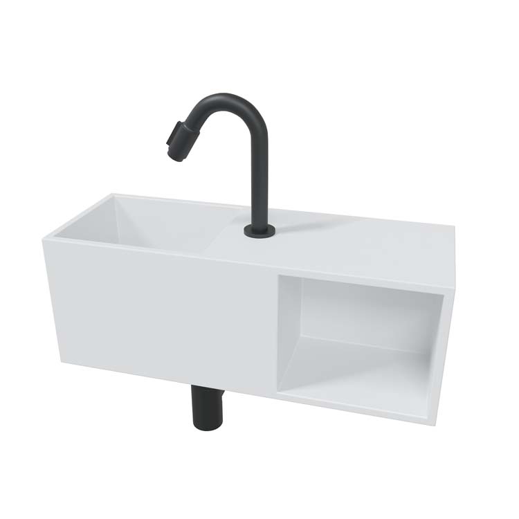 Lave-mains Kate avec niche 54 x 20 x 20 cm solid surface blanc