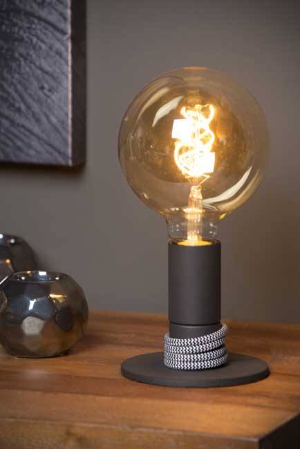 Lampe de table - E27 - H12cm - Noir