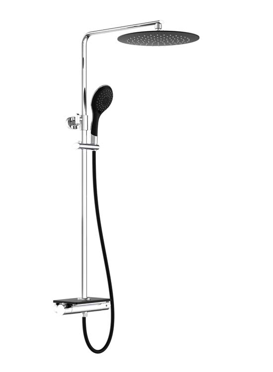 Set de douche Fiona thermostatique noir/chrome Set de douche Fiona thermostatique noir/chrome