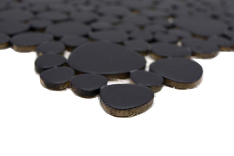 Mosaïque pebble ceramix noire 27,5 x 27,5 cm