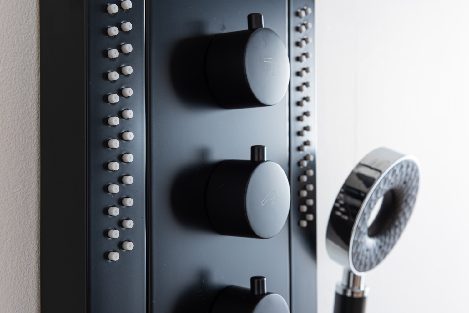 Doucheset Vicky thermostatisch met LED zwart