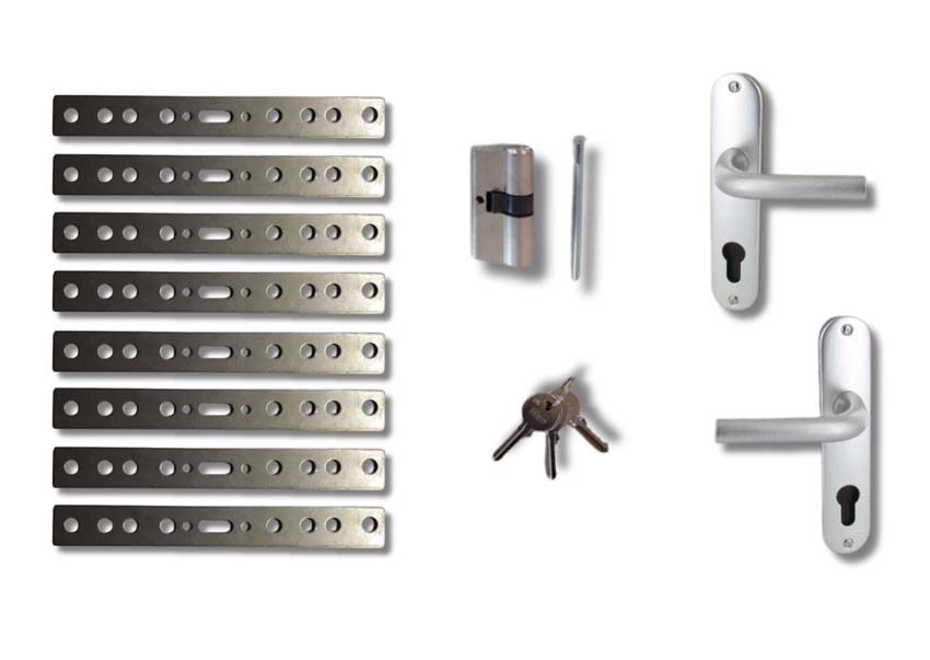 Accessoires complète porte en bois AXE 70 gris argent