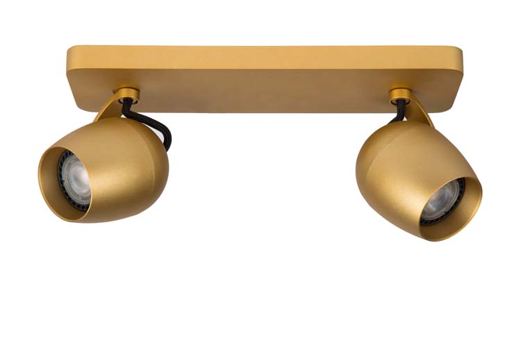 Spot plafond - LED Dim to warm - GU10 - 2x5W 2200K/3000K - Or Mat / Laiton