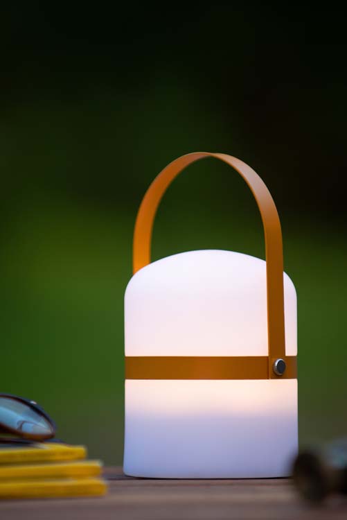 Lampe de table Extérieur - Ø 10 cm - LED Dim. - 1x0,3W 3200K - IP44 - 3 StepDim -Blanc Brun
