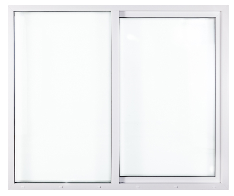 Schuifraam PVC wit 2500 x 2100 mm L>R