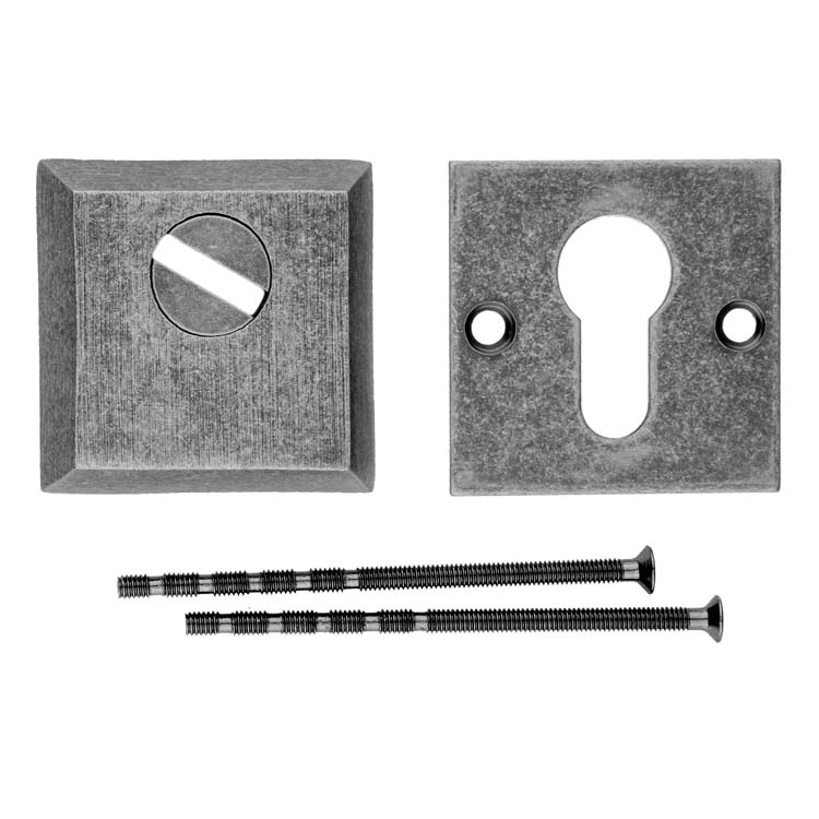 Plaque cylindre de sécurité carré safe vieil argent 6mm