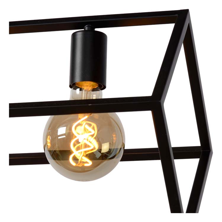Hanglamp - zwart - 161cm - 4xE27 - 60W