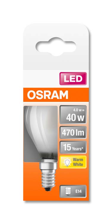 Lampe LED retro clp40 E14 4W blanc chaud mat