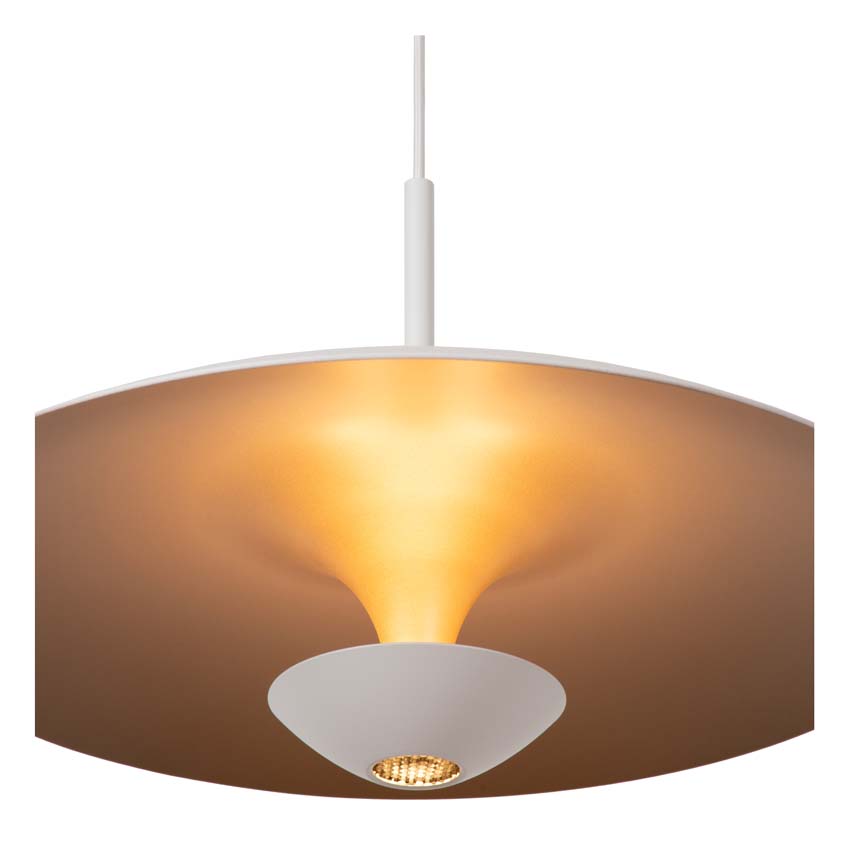 Lucide Premium Kenneth - Hanglamp - Ø40cm - LED Dimbaar - 1x12W 2700K - Wit