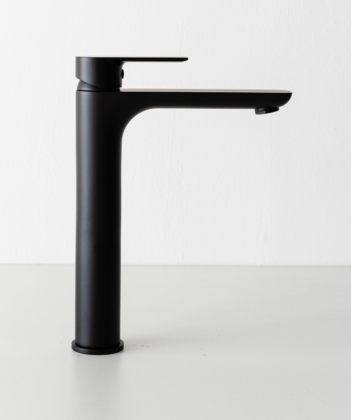 Robinet de lavabo Miley haut noir mat
