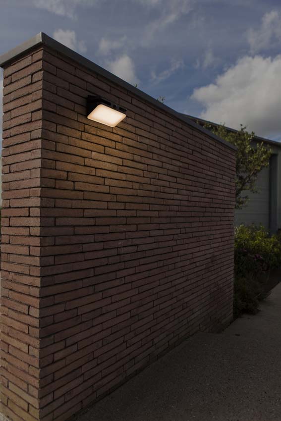 Applique murale d'extérieur Nox Solar - noir - dimmable - 8.6W - 4000K - IP54 - avec détecteur de mouvement