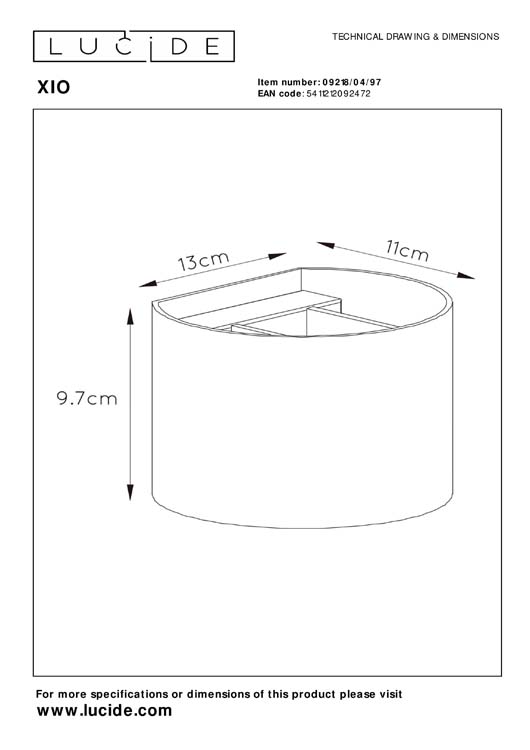 Applique murale - LED Dim. - G9 - 1x4W 2700K - Café - Rond