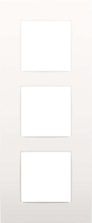 Plaque de finition triple vertical intense white