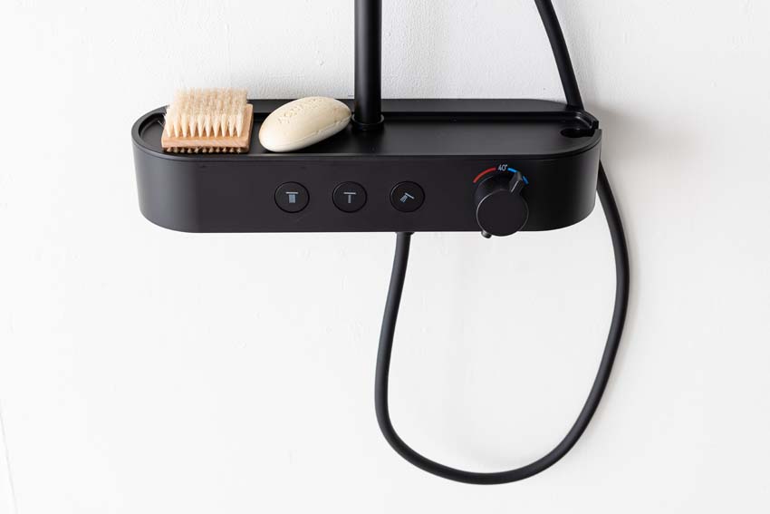 Complete doucheset Vivian thermostatisch mat zwart Complete doucheset Vivian thermostatisch mat zwart