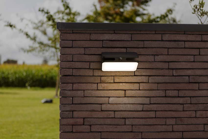 Applique murale d'extérieur Nox Solar - noir - dimmable - 8.6W - 4000K - IP54 - avec détecteur de mouvement