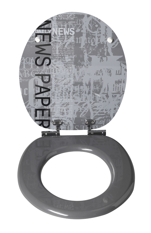 Siège de toilette Newspaper soft-close gris