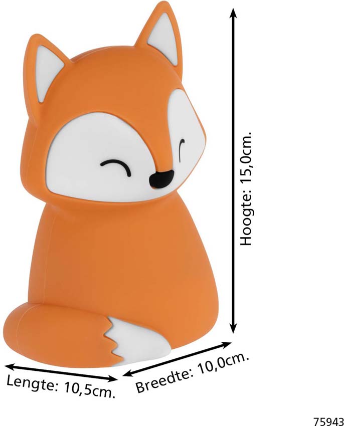 Lampe de table Renard - Orange - H15cm - Dimmable - LED - 1x5W - RGB/3000K - USB