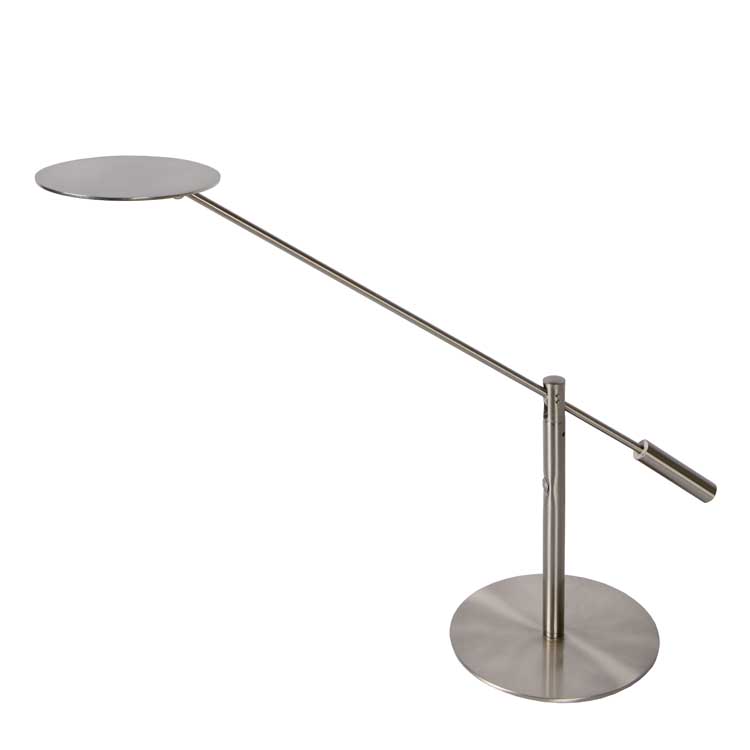 Lucide ANSELMO - Bureaulamp - Ø 25 cm - LED Dimb. - 1x9W 3000K - Mat chroom