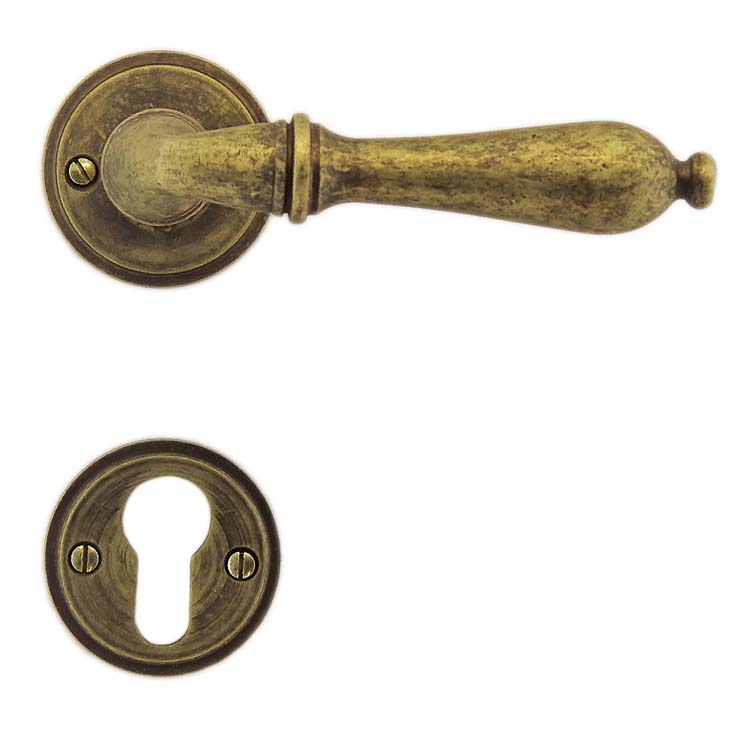 Poignée de porte amalfi vieux jaune rosace cylindre