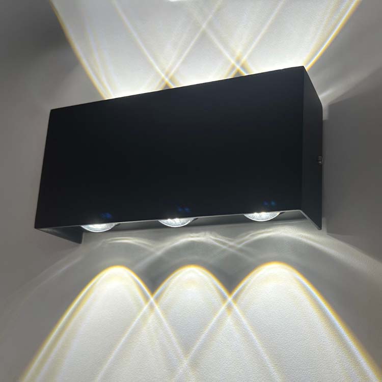 Wandlamp zwart 3x LED lamp 3W 960LM IP54