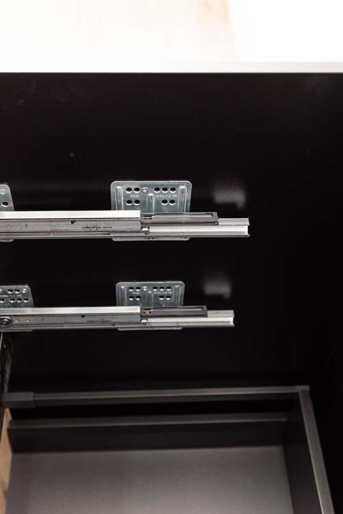 Armoire de cuisine Plenti avec 3 tiroirs noirs/aspect bois 60x78cm