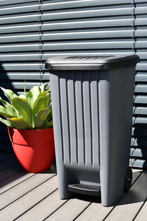 XL vuilbak 90L antraciet met wielen