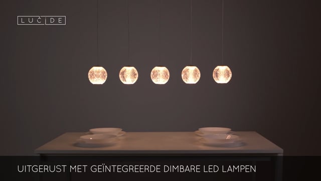 Lucide CINTRA - Suspension - LED Dim. - 5x4,7W 2700K - Transparent Lucide CINTRA - Suspension - LED Dim. - 5x4,7W 2700K - Transparent