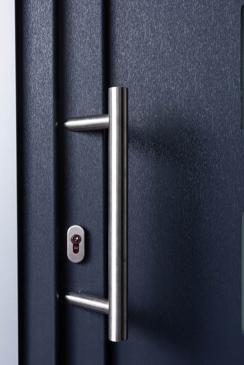 Porte extérieure 4 Carreaux PVC anthr./blanc  G vitrage mat 980x2180mm