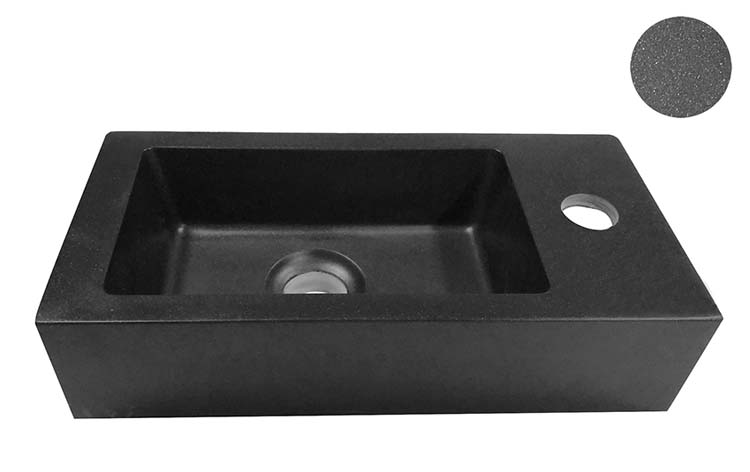Handenwasser Kyla rechts quartz zwart 9x36x18cm